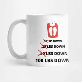 Funny Weight Loss, 100 Lbs Down, Lose Weight Workout Gym Design Mug